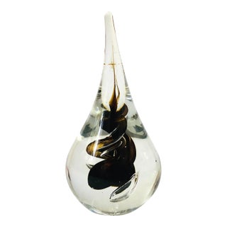 Crystal Teardrop Paperweight by Marian Pyrcak, Poland For Sale