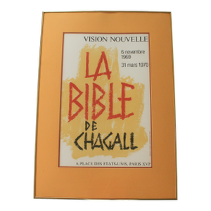 Vintage Exhibition Poster Titled "La Bible De Chagall" (The Bible of Chagall)