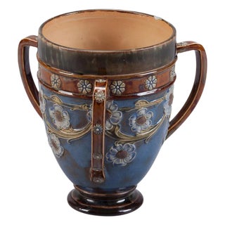 Royal Doulton Three Handled Earthenware Vase For Sale