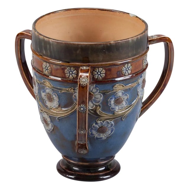 Royal Doulton Three Handled Earthenware Vase For Sale