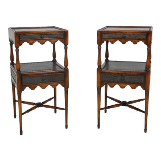 Pair Theodore Alexander Copper Surface Nightstands For Sale