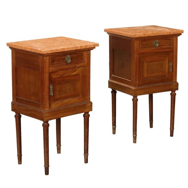 Neoclassical Style Bedside Tables in Mahogany, Set of 2 For Sale - Image 10 of 10