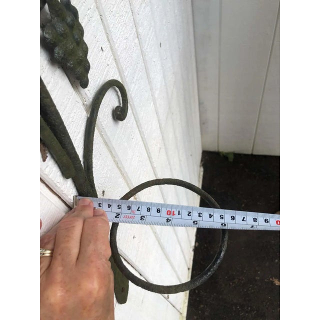 Wrought Iron Floral Garden Wall Decor For Sale - Image 10 of 11