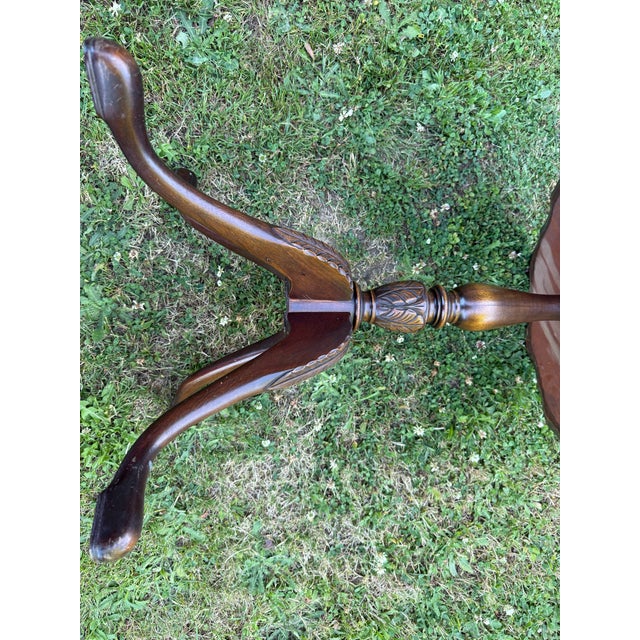 1940s Vintage Mahogany Carved Base Side Table For Sale - Image 5 of 12