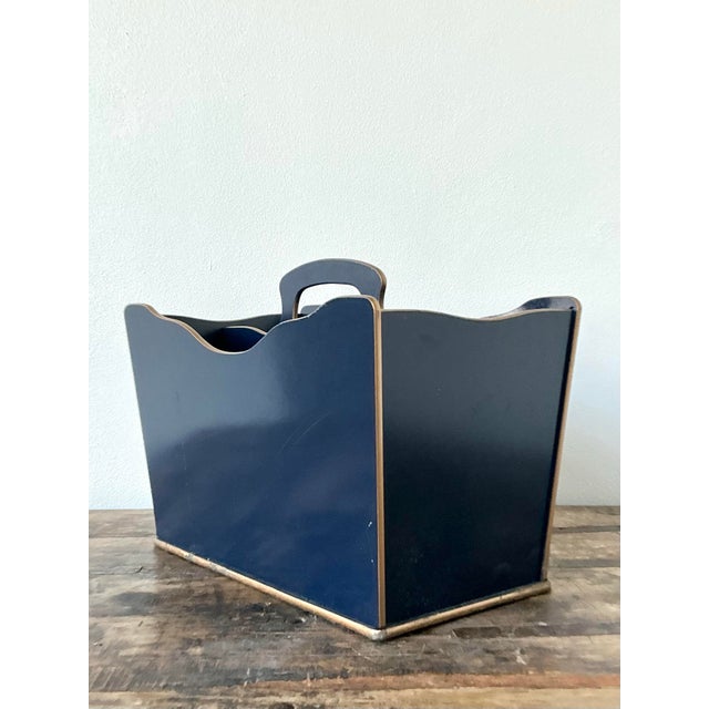 Vintage Regency Lacquered Sail Boat Newspaper Rack For Sale - Image 10 of 12