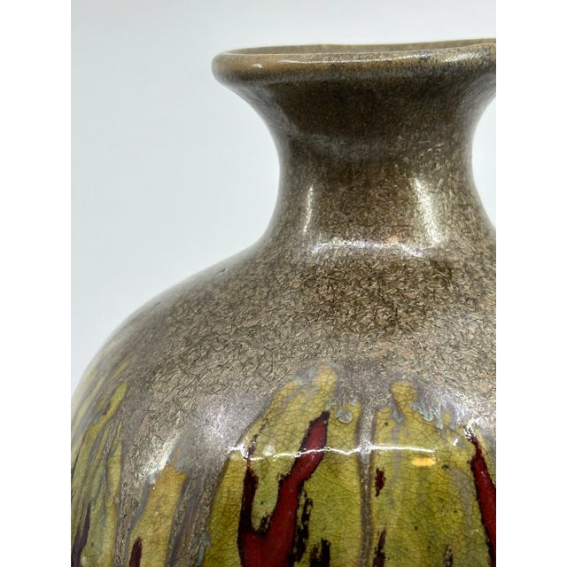 Mid Century Glasser Pottery on Deep Red Glaze Vase For Sale - Image 4 of 9