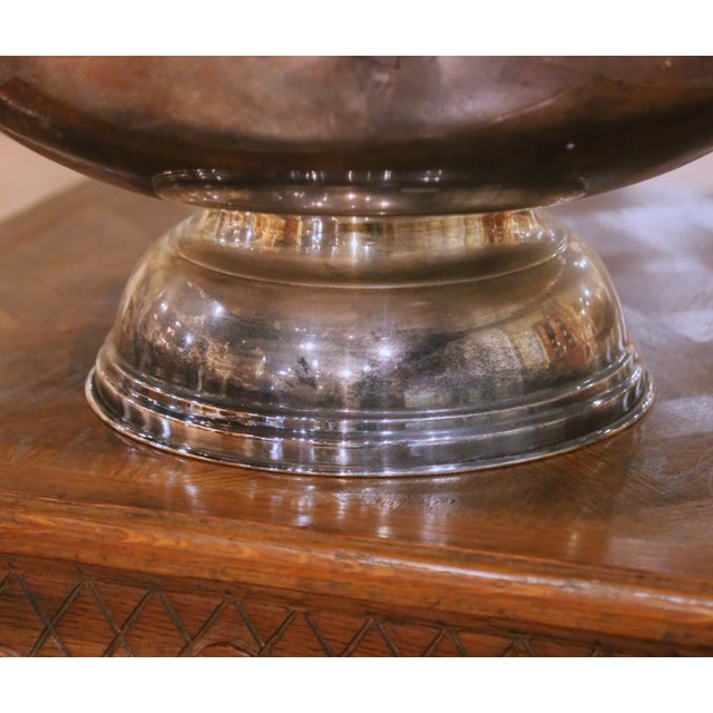 Metal Mid-Century French Silver-Plated Wine Chiller With Repoussé Grape Motifs For Sale - Image 7 of 8