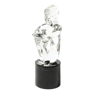 Mid-Century Hand-Blown Murano Glass Figural Sculpture Signed Lorenado Rosin For Sale