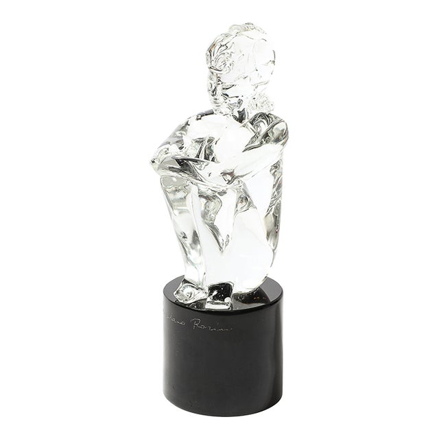 Mid-Century Hand-Blown Murano Glass Figural Sculpture Signed Lorenado Rosin For Sale