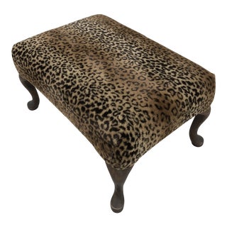 1970s Leopard Print Ottoman For Sale