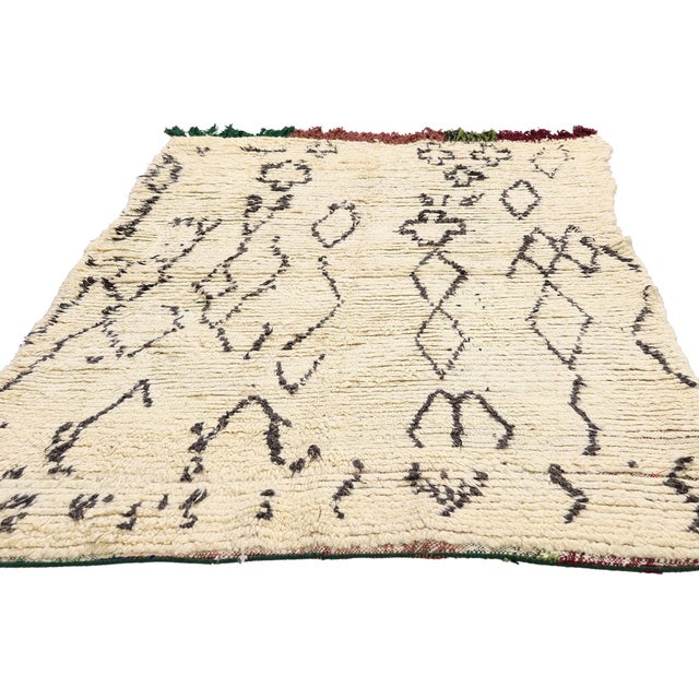 Tribal Vintage Azilal Moroccan Rug, 03'10 X 06'06 For Sale - Image 3 of 10