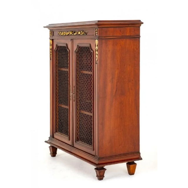 Wood French Side Bookcase Cabinets in Walnut, 1880s, Set of 2 For Sale - Image 7 of 9