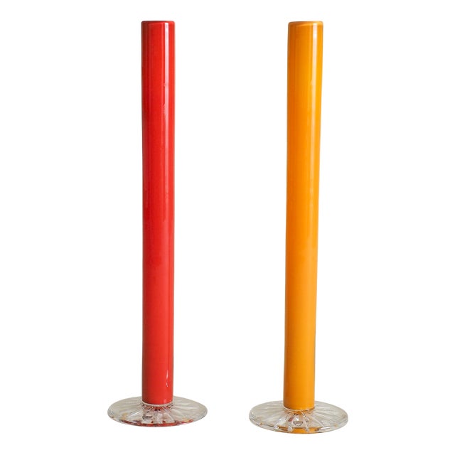 Tall Vases by Anne Nilsson for Orrefors, Set of 2 For Sale