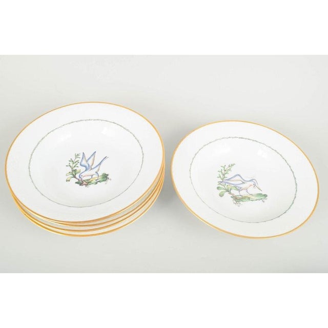 Royal Copenhagen – Set of six large deep plates, early 20th century. Rare deep porcelain plates by Royal Copenhagen...