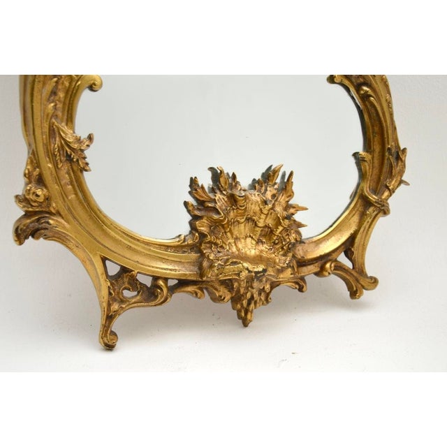 Rococo Antique French Gilt Bronze Mirror, 1900 For Sale - Image 3 of 7