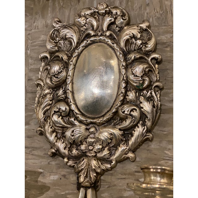 1920s 1920's Caldwell Silver Plated Sconces With Waves Design - Pair For Sale - Image 5 of 7