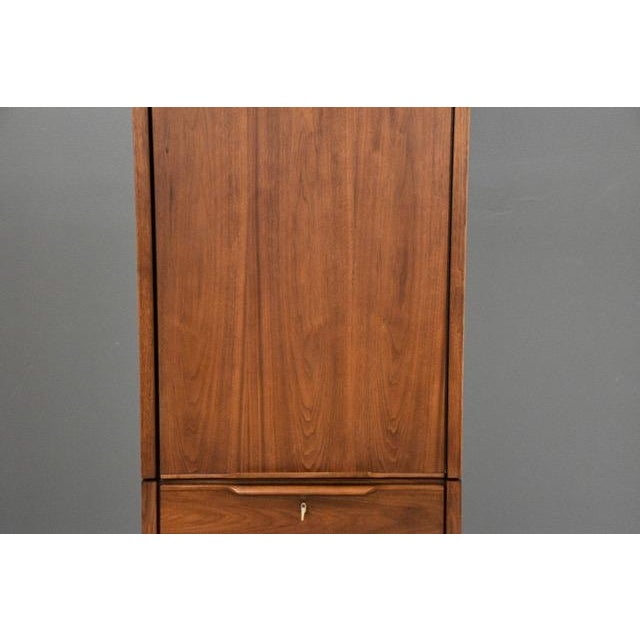 Wood 1960s Walnut Tall Armoire Dresser by Barzilay For Sale - Image 7 of 13