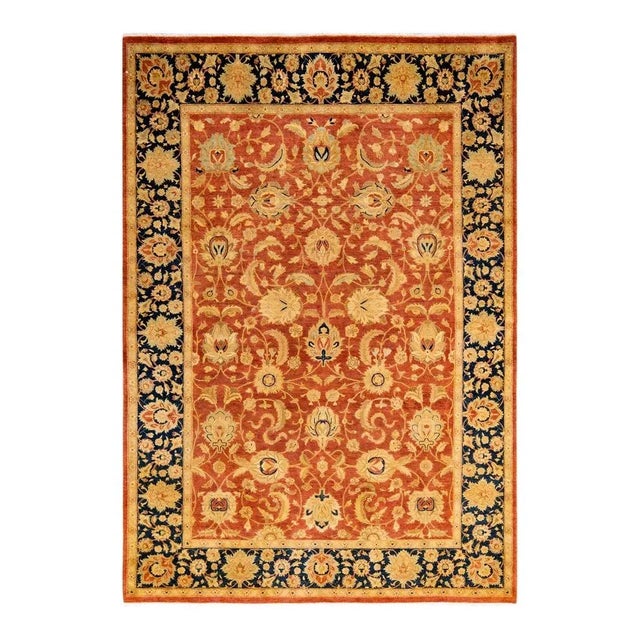 Orange Mogul, One-of-a-Kind Hand-Knotted Area Rug in Orange, 6' 1" x 8' 9" For Sale - Image 8 of 8