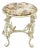 Vintage Italian Hollywood Regency White Metal Rope Floral Vanity Bench Stool For Sale