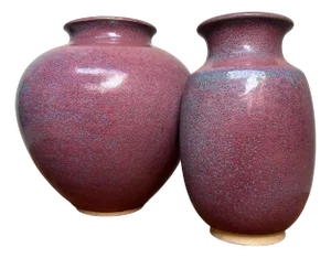 Japanese Ikebana Ceramic Vase by Noma Gazan, 1970s
