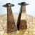 Brutalist Israeli Olive Wood Shabbat Candle Holders/Candlestick Holders - a Pair For Sale - Image 3 of 7