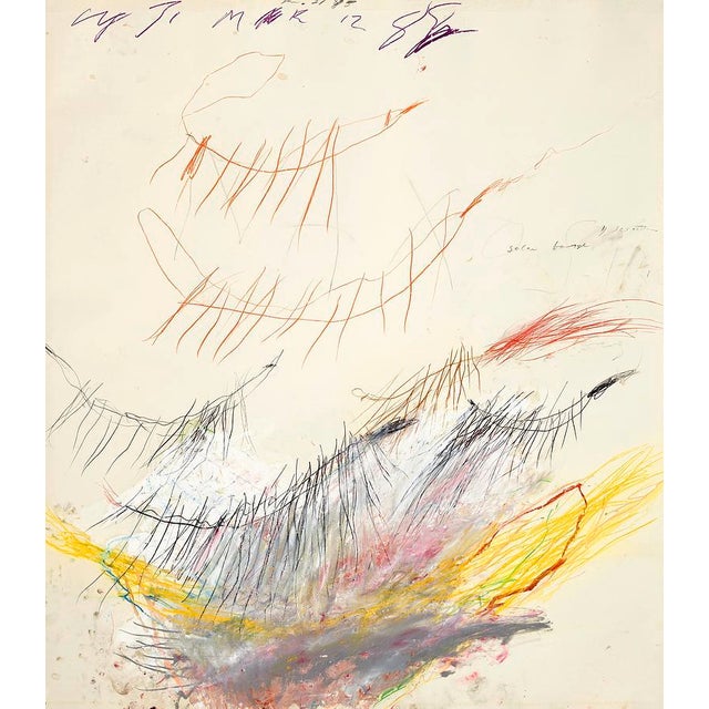 Contemporary Yellow Cy Twombly Print For Sale