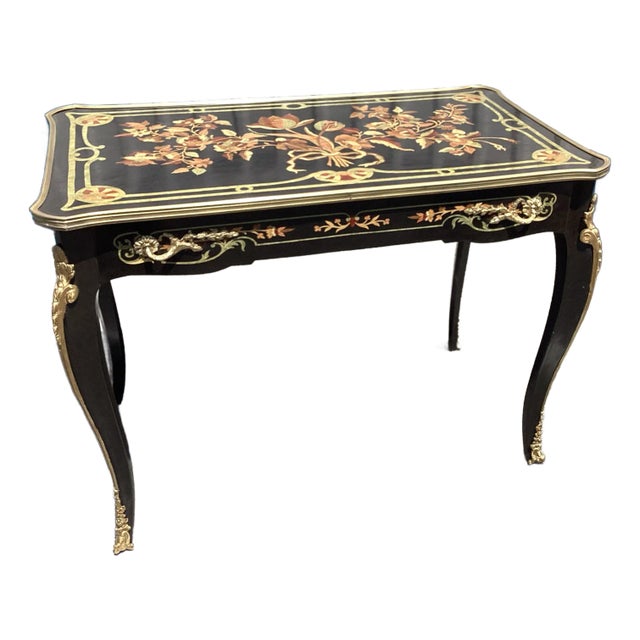 1900s European Marquetry Writing Desk For Sale