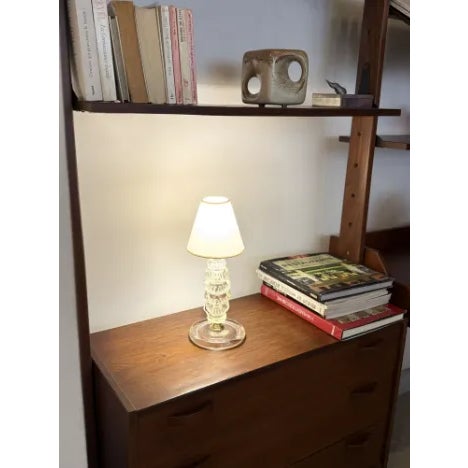 Transparent 1950s Italian Murano Glass and Brass Vintage Table Lamp For Sale - Image 8 of 8