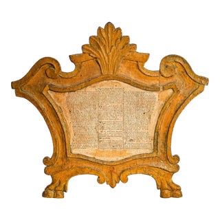 Stunning Baroque 18th Century Antique Italian Carved Wood Tridentine Latin Mass Altar Card Home Decor For Sale
