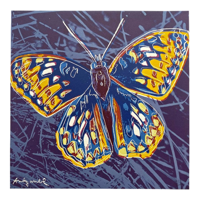 Andy Warhol Vintage 1986 Limited Edition Endangered Species Large Fine Art Lithograph Print " San Francisco Silverspot Butterfly " 1983 For Sale