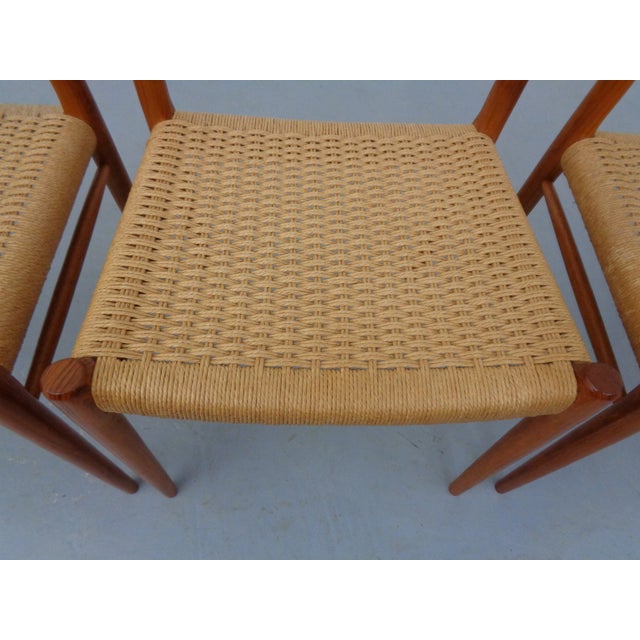 Model 75 Teak & Papercord Chairs by Niels Otto Møller for JL Møller, 1960s, Set of 4 For Sale - Image 18 of 18