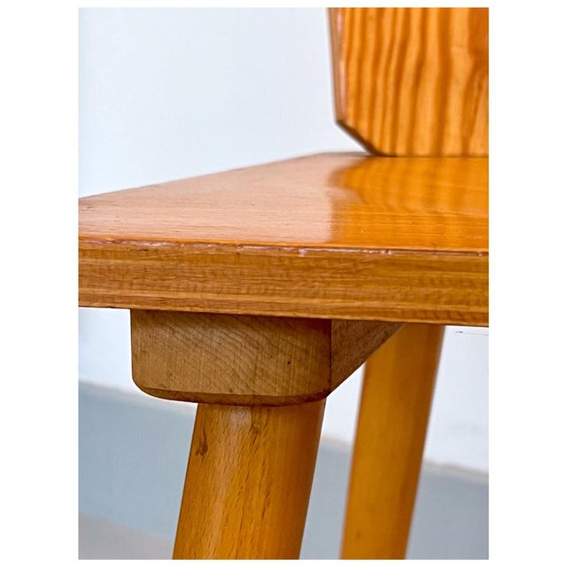 Set of Vintage Brutalist Pine Dining Chairs, in the style of Goran Malmvall, 1960s For Sale - Image 13 of 18