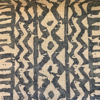 Woven Upholstery Fabric - Ethnic - Boho - Beige & Indigo - 2 Yards For Sale