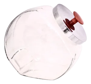 Vintage Chrome Lid Glass Jar