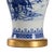 Blue And White Ceramic With Hand Painted Design On Antique Gold Leaf Mount. Clean with a dry cloth