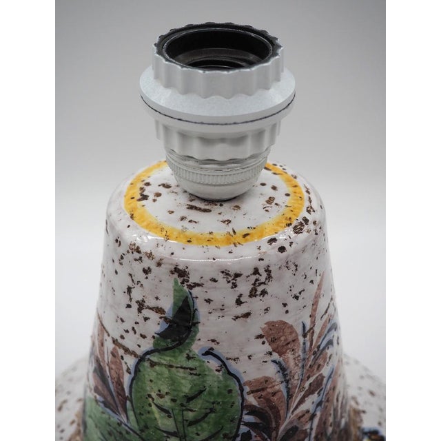 Black Scandinavian Ceramic Flower Table Lamp, Sweden, 1980s For Sale - Image 8 of 12