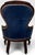 Mid 19th Century Antique Victorian Walnut Rococo Revival Navy Velvet Parlor Chair For Sale - Image 5 of 12