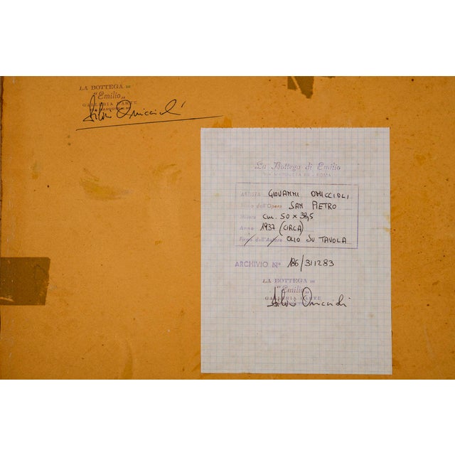 Mid-Century Modern 1930s Italian Signed and Archived Roman Landscape For Sale - Image 3 of 6