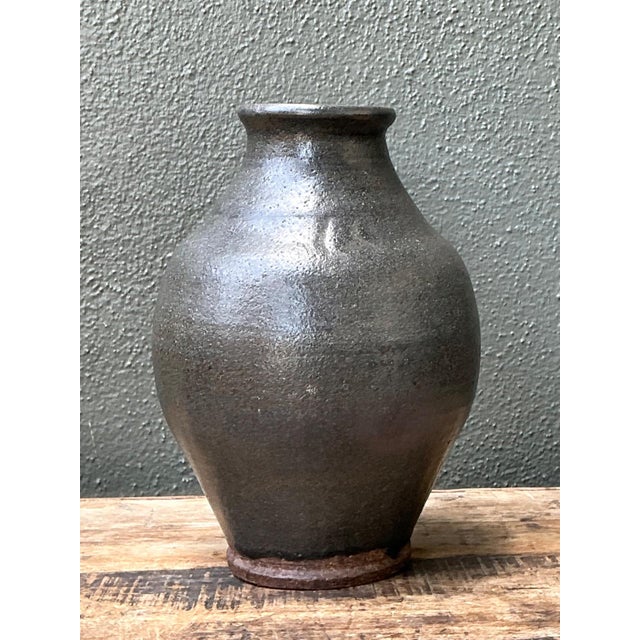 Late 20th Century Vintage Handcrafted Stoneware Vase For Sale - Image 5 of 16
