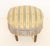 Wood Louis XVI Style Upholstered Oval Ottoman For Sale - Image 7 of 8