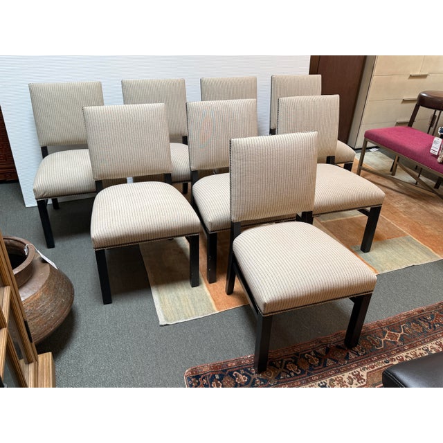 Contemporary Ethan Allen Sebago Dining Side Chairs, Set of Eight For Sale - Image 3 of 12