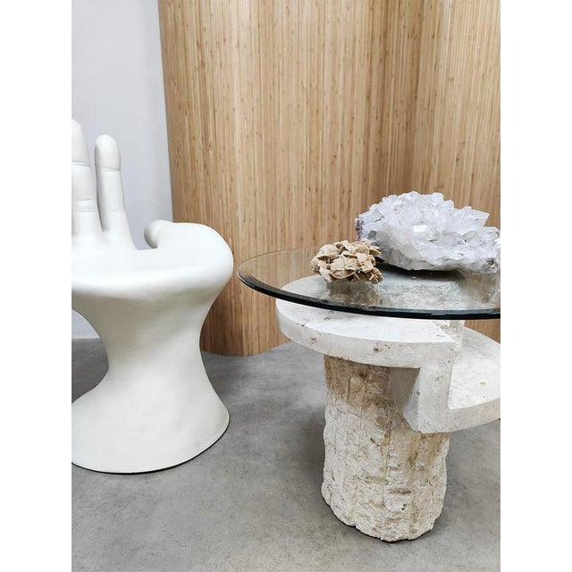 White Vintage Mactan Stone Coffee Table attributed to Magnussen Ponte, 1980 For Sale - Image 8 of 8
