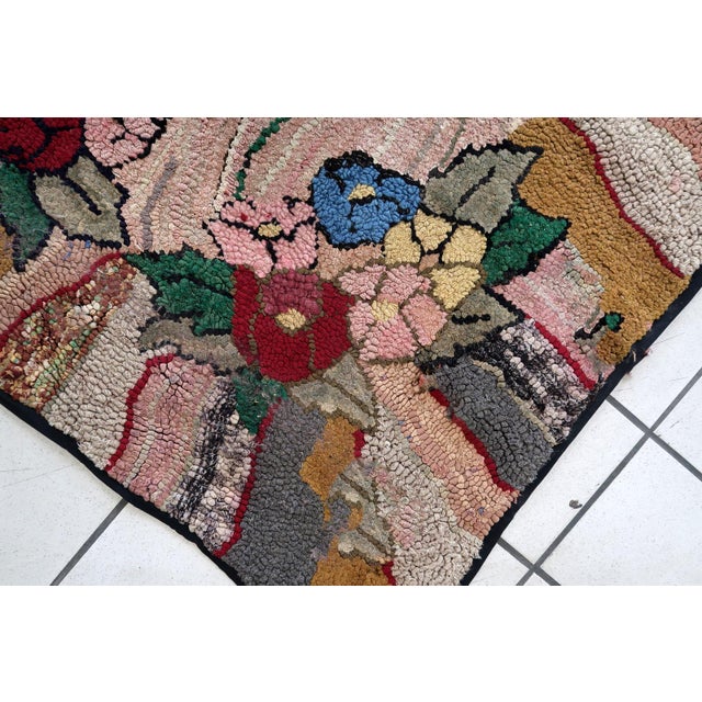 1880s, Handmade Antique American Hooked Rug 3.2' X 5.7' For Sale - Image 11 of 11