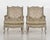 Charming pair of rococo style armchairs, circa 100 years oldh. 81 h-seat. 43 w. 63 d. 52 cmh. 31.8 h-seat. 16.9 w. 24.8 d....