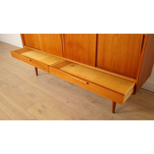 Vintage Danish Teak Highboard by Gunni Oman for Omann Jun Mobelfabrik For Sale - Image 9 of 17