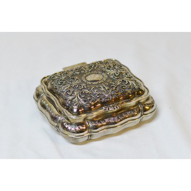 Victorian Silver Plated Velvet Lined Jewelry Box For Sale In Atlanta - Image 6 of 13