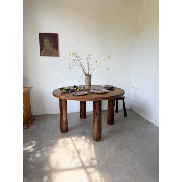 1950s Constructivist Round Table in Walnut, 1950s For Sale - Image 5 of 18