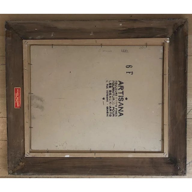 Benjamin II Vautier, Vue de Campagne Sionnet, Genève, 1954, Oil on Cardboard, Framed For Sale - Image 9 of 10