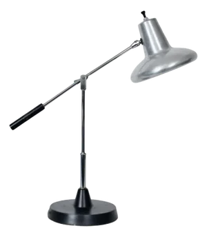 Articulating Chrome & Black Enamel Desk Lamp with Aluminum Shade, Circa 1960's