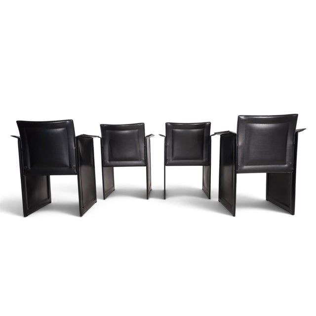 Solaria Leather Dining Chairs by Tito Agnoli for Arrben, 1970, Set of 4 For Sale - Image 14 of 18